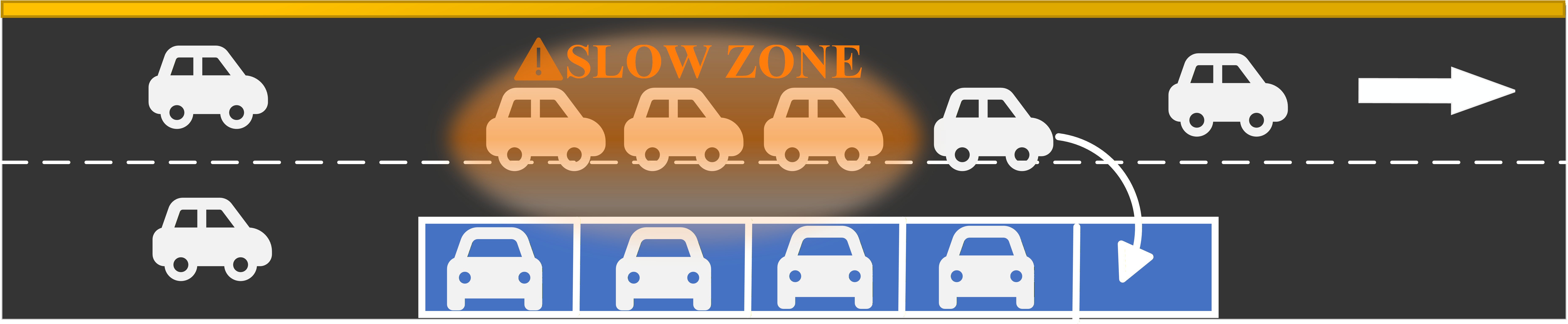 vehicles entering and exiting parking spaces effecy